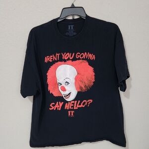 IT Shirt mens XXL Arent you going to say hello graphic Clown black Stephen King